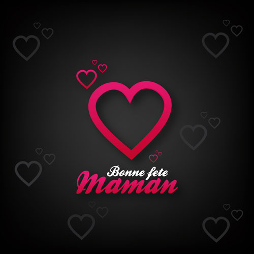 Mothers Day hearts cards vector 07