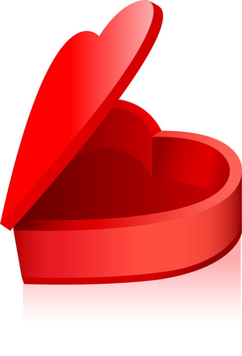 Red heart gift box vector Red heart gift box vector
