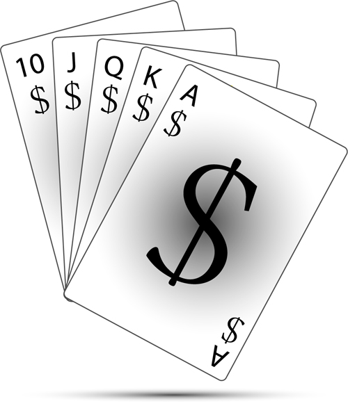 Royal straight flush playing cards vector 07