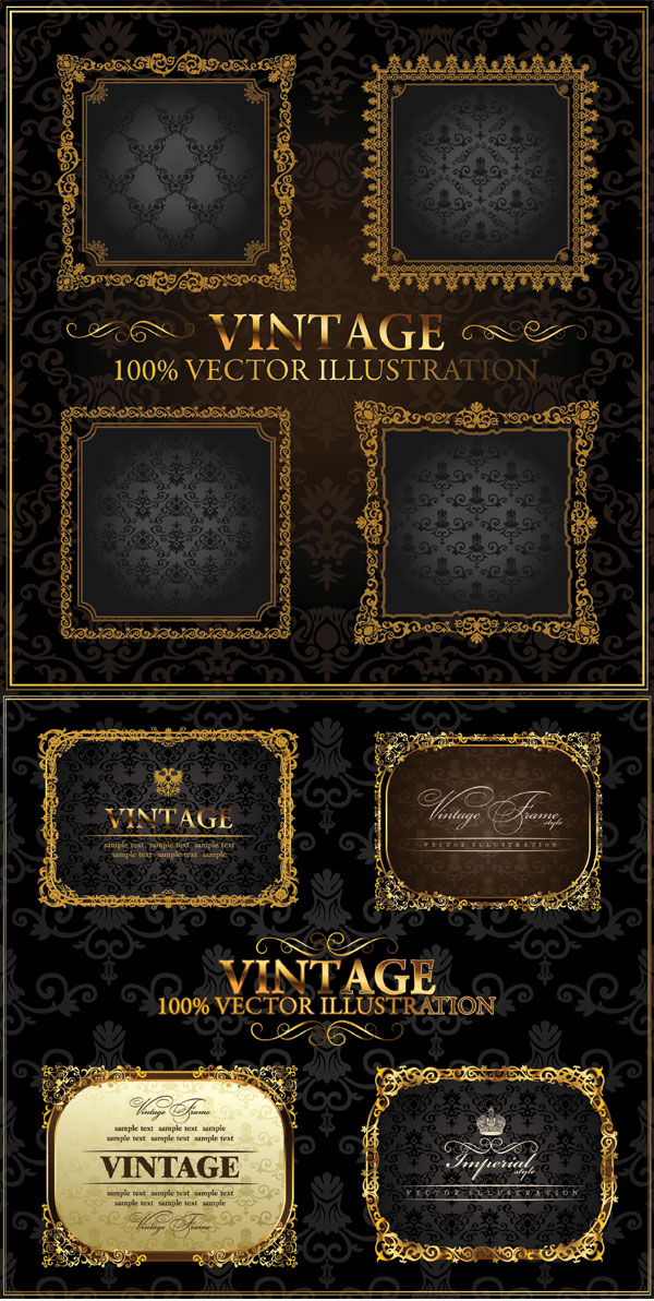 Ornate gold frame vector Ornate gold frame vector