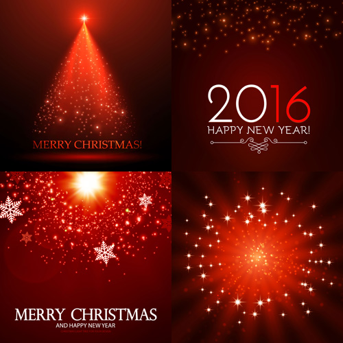 2016 christmas red art background vector