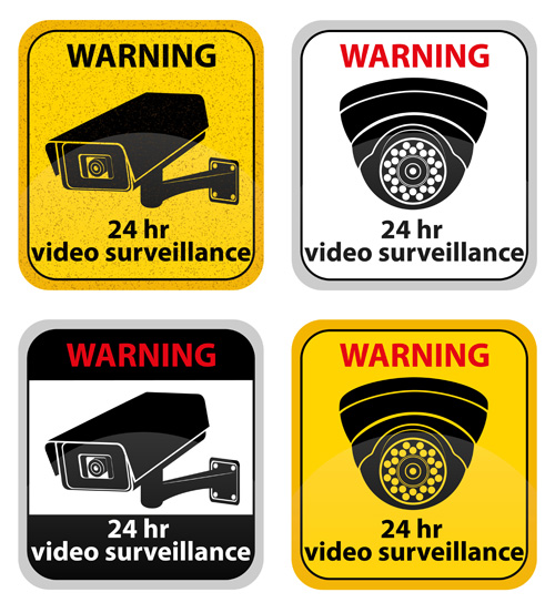 warning video surveillance sign 