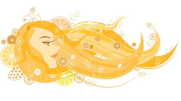 Hair and elegant girl Vector Hair and elegant girl Vector