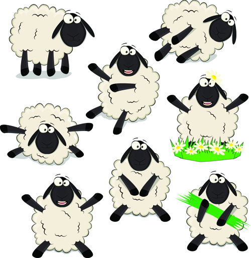 Amusing black sheeps vector Amusing black sheeps vector