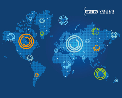 Blue world map vector Blue world map vector