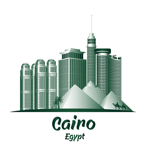 Cairo famous buildings vector Cairo famous buildings vector