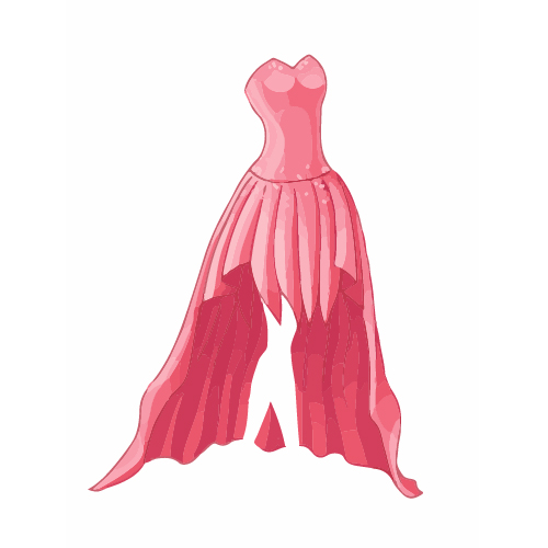 Cartoon evening dress fashion vector illustration 08