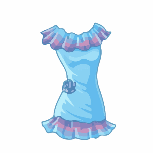 Cartoon evening dress fashion vector illustration 09