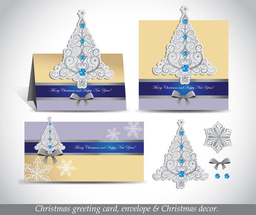 Christmas greeting card envelope with christmas decorative vector 01 Christmas greeting card envelope with christmas decorative vector 01
