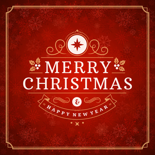 Christmas lable with frame and red background vector 01 Christmas lable with frame and red background vector 01