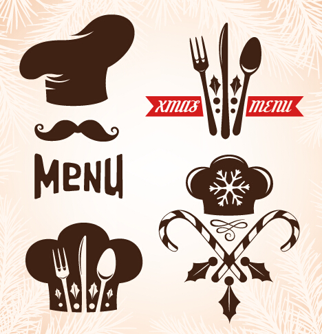 Christmas menu design elements vector set 02 Christmas menu design elements vector set 02