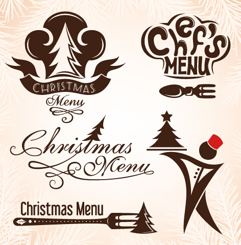 Christmas menu design elements vector set 04 Christmas menu design elements vector set 04