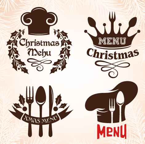 Christmas menu design elements vector set 05 Christmas menu design elements vector set 05