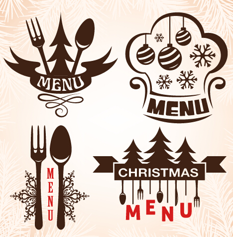 Christmas menu design elements vector set 06 Christmas menu design elements vector set 06