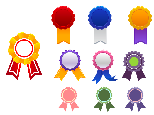 Colored medal and medals vector material 02