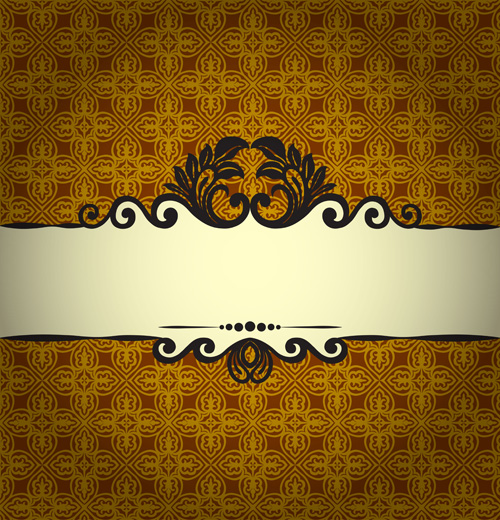 Decor floral with ornate background vintage styles vector 13