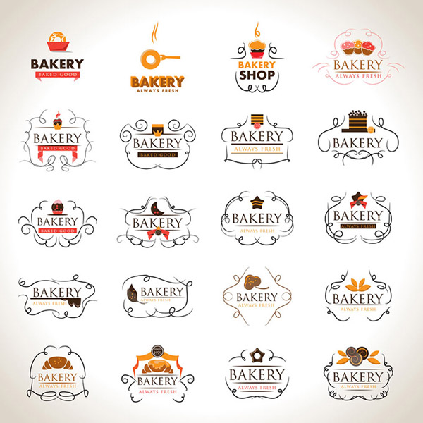 Elegant bakery labels design elements vector Elegant bakery labels design elements vector