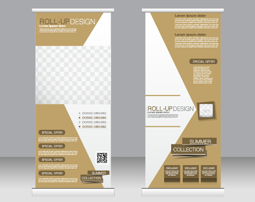 Exhibition advertising vertical banner vectors set 04 Exhibition advertising vertical banner vectors set 04