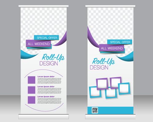 Exhibition advertising vertical banner vectors set 05 Exhibition advertising vertical banner vectors set 05