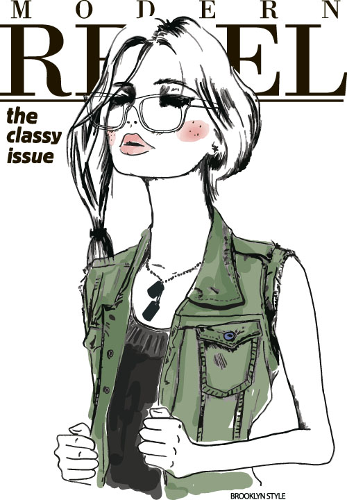 Fashion girls hand drawn illustration vector 03