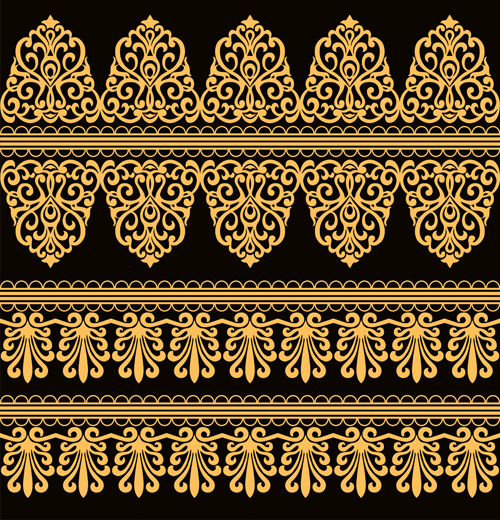 Floral decor borders seamless vector Floral decor borders seamless vector