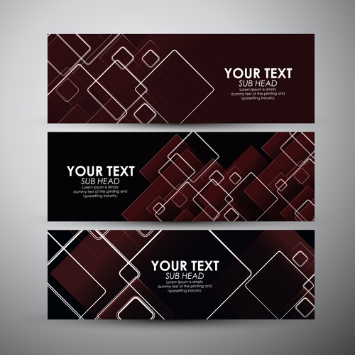 Modern business banners design set 04