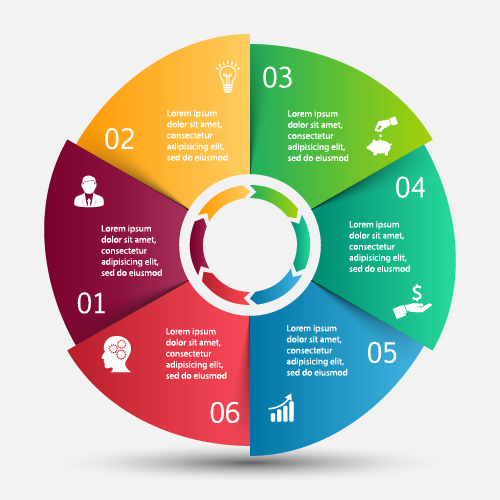 Modern circular infographics vector design set 15 Modern circular infographics vector design set 15