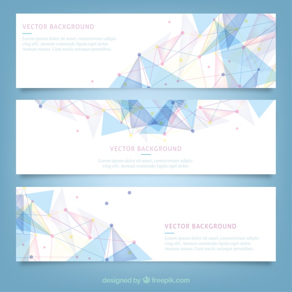 Polygon modern banners vector Polygon modern banners vector