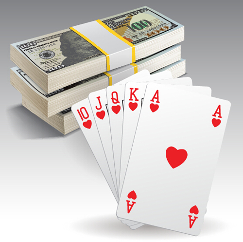 Royal straight flush playing cards vector 02