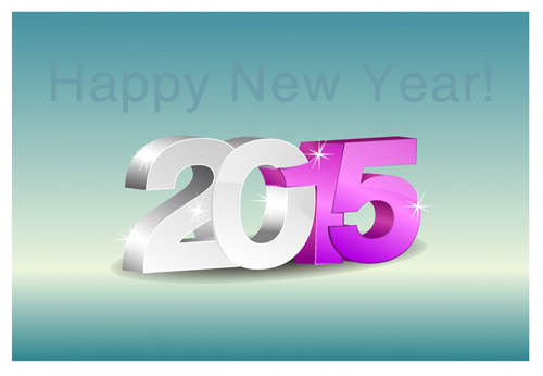 Set of 2015 new year vectors design 06 Set of 2015 new year vectors design 06