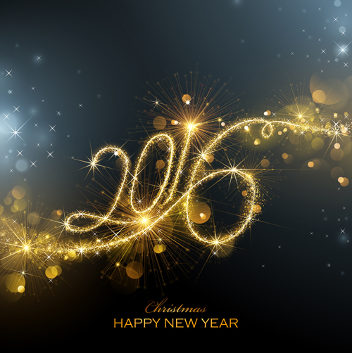 year shiny new gold Backgrounds 2016 