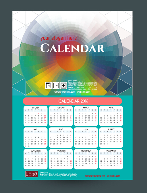Technology background with 2016 calendar vector 14 Technology background with 2016 calendar vector 14
