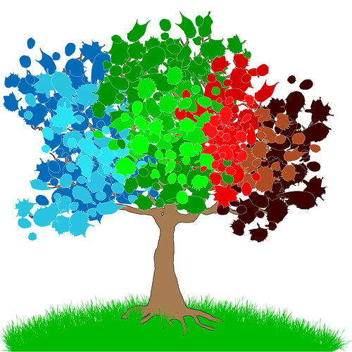 watercolor tree drawn 