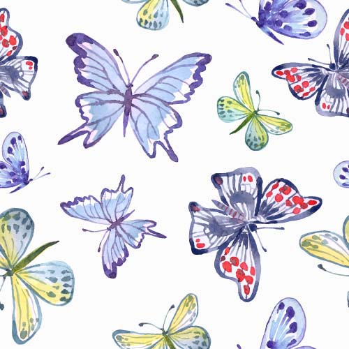 Vector butterflies seamless pattern design material 03 Vector butterflies seamless pattern design material 03