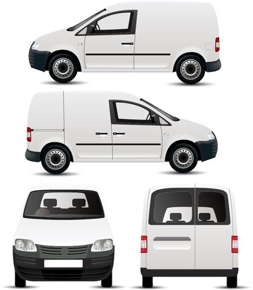 White minivan illustration vector 01 White minivan illustration vector 01