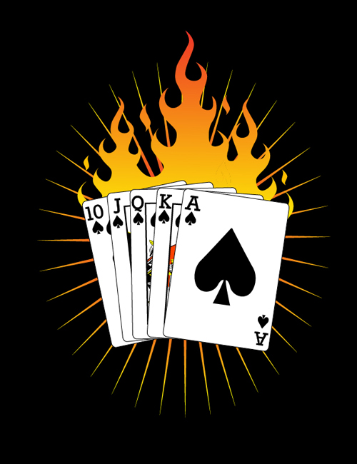 playing flame cards 