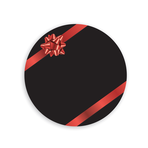 ribbon floral with circular card vector 02