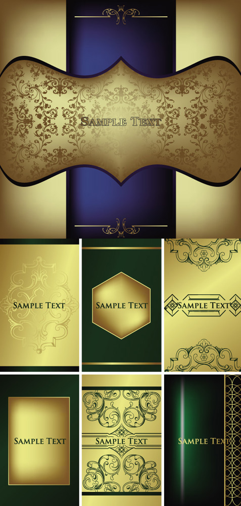 Golden decorative pattern background vector graphics Golden decorative pattern background vector graphics