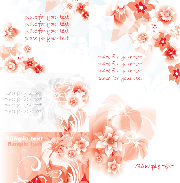 Elements of red decorative pattern background vector Elements of red decorative pattern background vector