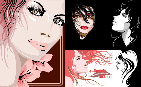 Head of a woman Vector