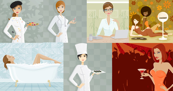 Modern women illustration Vector Modern women illustration Vector
