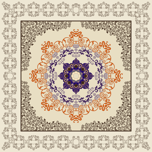 Bandanna pattern ornament design vector material 02