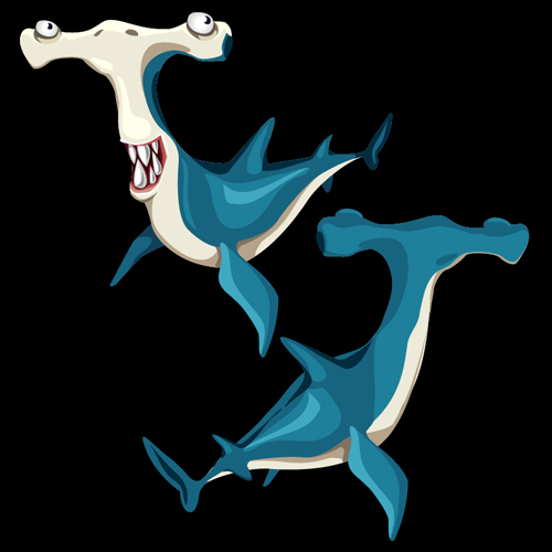 Catoon shark vector material 02