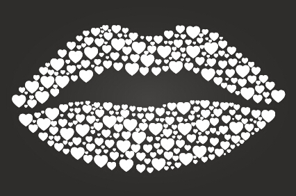lips heart chalkboard 