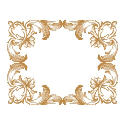 Classical baroque style frame vector design 04