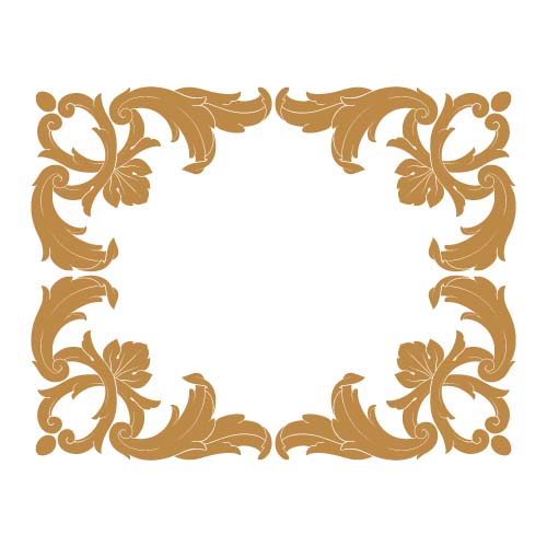 Classical baroque style frame vector design 08