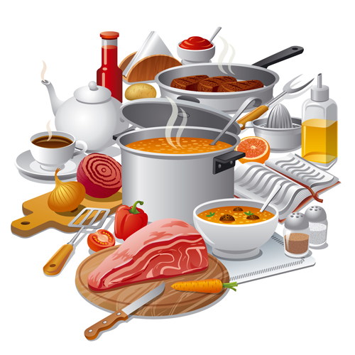 Cooking food design elements vectors 03 Cooking food design elements vectors 03