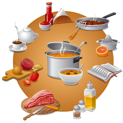 Cooking food design elements vectors 05 Cooking food design elements vectors 05