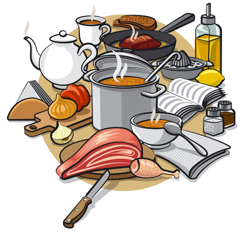 Cooking food design elements vectors 06 Cooking food design elements vectors 06