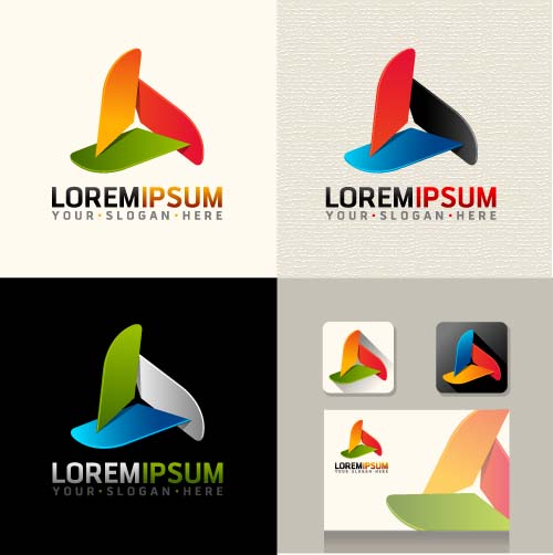 Creative company logos with business vectors 04 Creative company logos with business vectors 04
